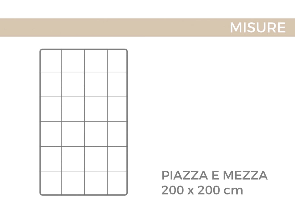 Interno Imbottitura Piumino Invernale 300gr/mq In Piuma D'Oca Bicolor - 1 Piazza e Mezza - Panna-Tortora