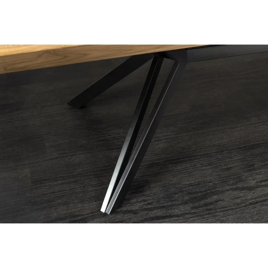 Tavolo da pranzo RADIAM – MDF impiallacciato noce scuro e metallo – 200-320 cm – Allungabile