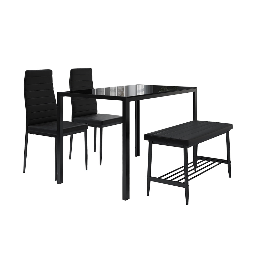 Vicco Set di tavoli da pranzo Nero 120 x 70 cm Set di 4 pezzi