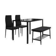 Vicco Set di tavoli da pranzo Nero 120 x 70 cm Set di 4 pezzi
