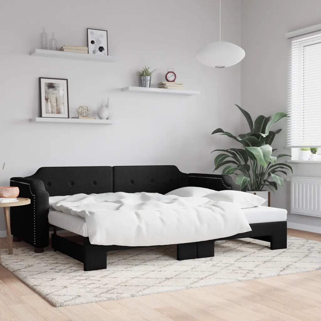 Divano Letto con Letto Estraibile Nero 90x200 cm in Tessutocod mxl 130589