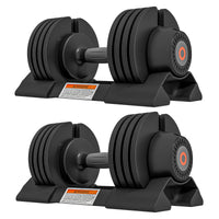 Kit Pesi Regolabili con Porta Manubri e Impugnatura Antiscivolo 33x16x16 cm in Acciaio e ABS Nero