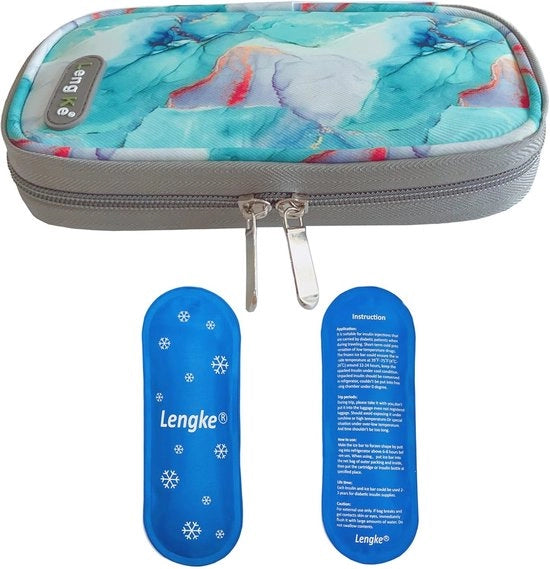 Organizzatore Medico per Insulina e Medicinali con 2 Tasche di Gel e Isolamento