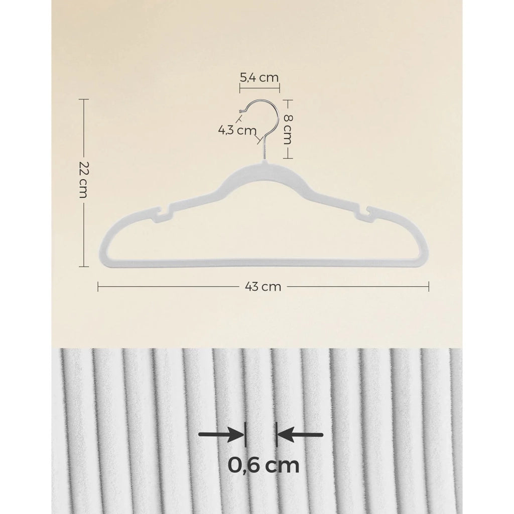 Grucce in velluto set da 30 pezzi antiscivolo con tacche barra per pantaloni gancio girevole a 360° salvaspazio spessore 06 cm lunghezza 43 cm grigio 12_0005080
