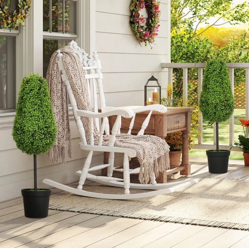 Bosso artificiale set da 2, 90 cm, in plastica verde per interno ed esterno