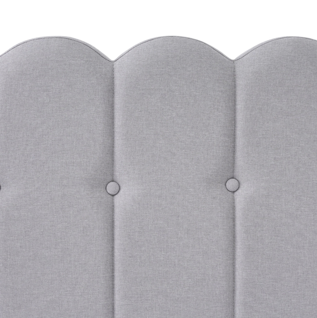 Letto imbottito 160x200 cm con ricarica USB+Type-C in lino grigio