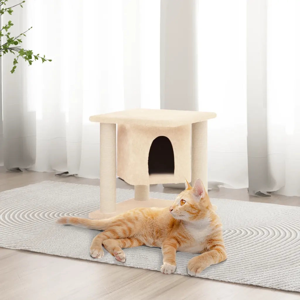 Albero per Gatti con Tiragraffi in Sisal Crema 37 cm cod mxl 23093