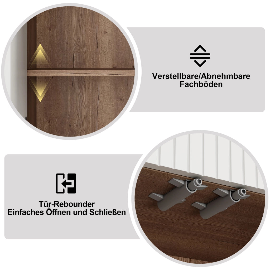 Scarpiera Consolle con Ante e Cassetti ¨C Xylo ¨C Bianco/Legno, 90x35x100 cm