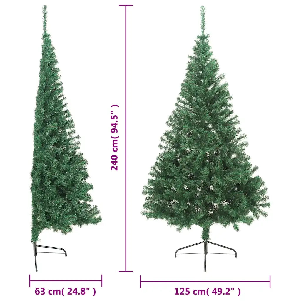 Albero di Natale | Decorazioni natalizie Artificiale Met¨¤ con Supporto Verde 240 cm PVC