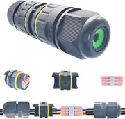 Connettori a cavi per esterno IP68 - 1 pezzo - adatto per cavi di rete - 2/3 vie - connettore per cavo M25 - distanza di giunzione 6-11 mm - connettore per esterno a vite - box elettrica per esterno