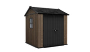 Casetta Box da Giardino 230x230x246 cm Keter Signature Apex 757/775 in Resina Effetto Legno Noce