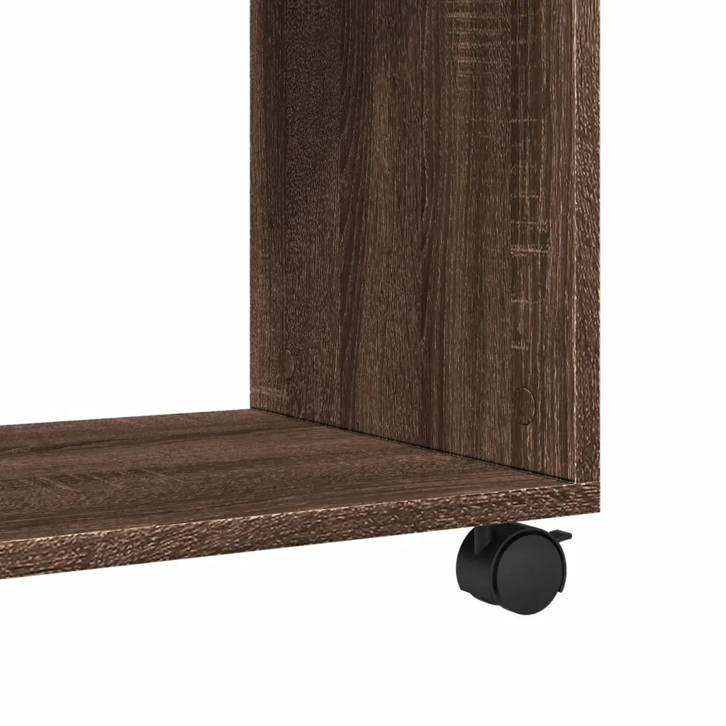 Tavolino con Ruote Rovere Marrone 70x35x60 cm in Truciolato 853152