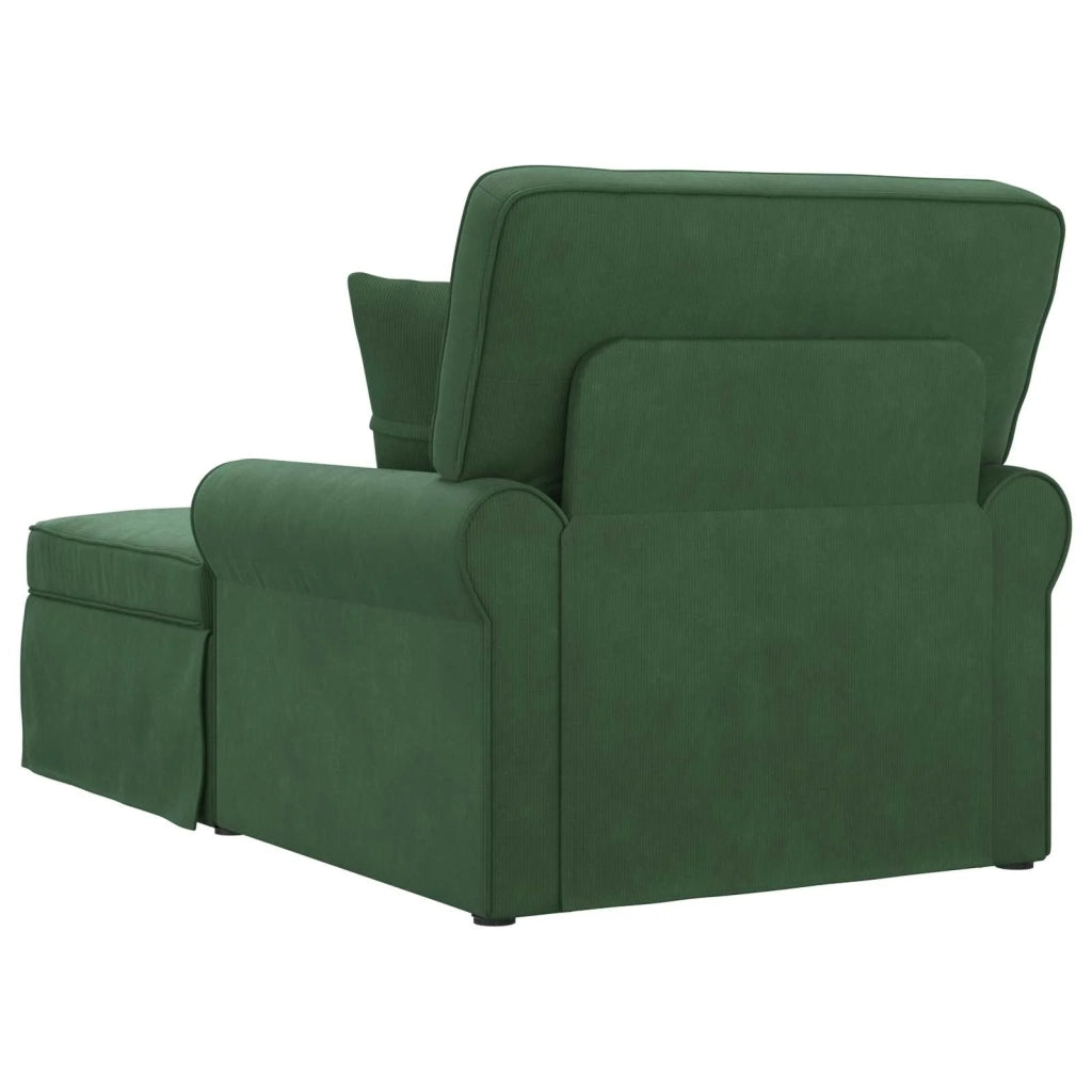 Chaise Longe con Gonna 3 pcs Verde Giungla Tessuto in Cords