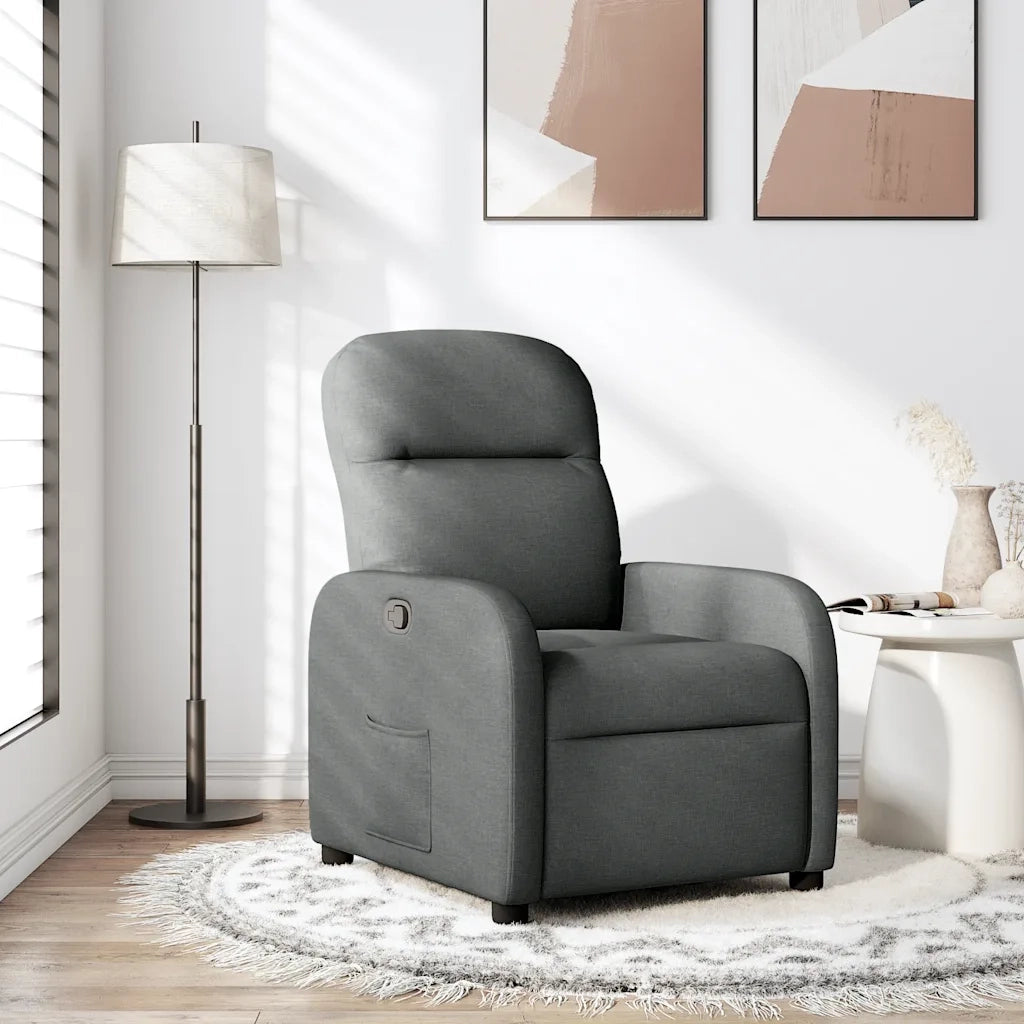 Divano Sedia-Poltrona Reclinabile in Tessuto Grigio Scuro 621846