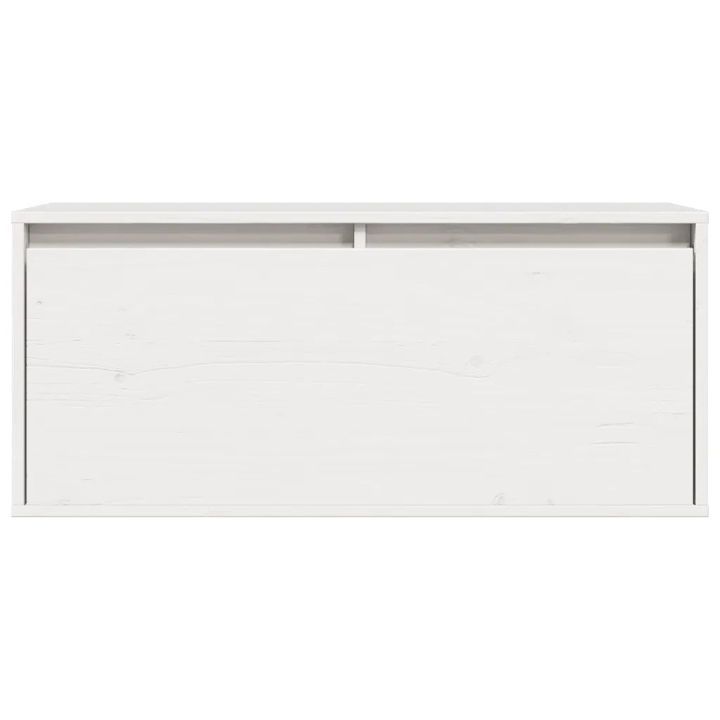 Pensile Bianco 80x30x35 cm in Legno Massello di Pino 813457