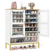Scarpiera a 7 ripiani 80 x 37 x 106 cm con ampio piano di lavoro design moderno in legno bianco 20_0018660