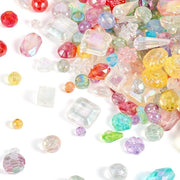 Misto di Perle Acriliche - 100g - Bicolo, Goccia, Cubo, Rondella, Cuore, Stella - Colore AB - Diverse Perle per Artigianato per Creare Gioielli.