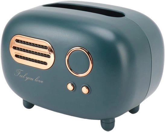 Radio Decorativa a Tappezzeria Retro con Doppio Fungo - Contenitore Decorativo per Tappezzerie - Materiale Plastico - Adatto per Bagno/Camera da Letto