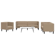 Set Divani Chesterfield 3pz Cappuccino in Similpelle