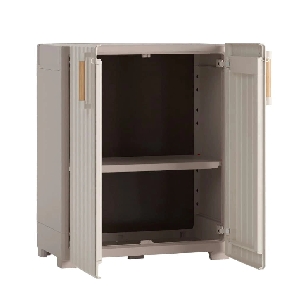 Armadio da Esterno 1 Ripiano 80x45x98H cm in Plastica Keter Groove Basso Sabbia/Beige