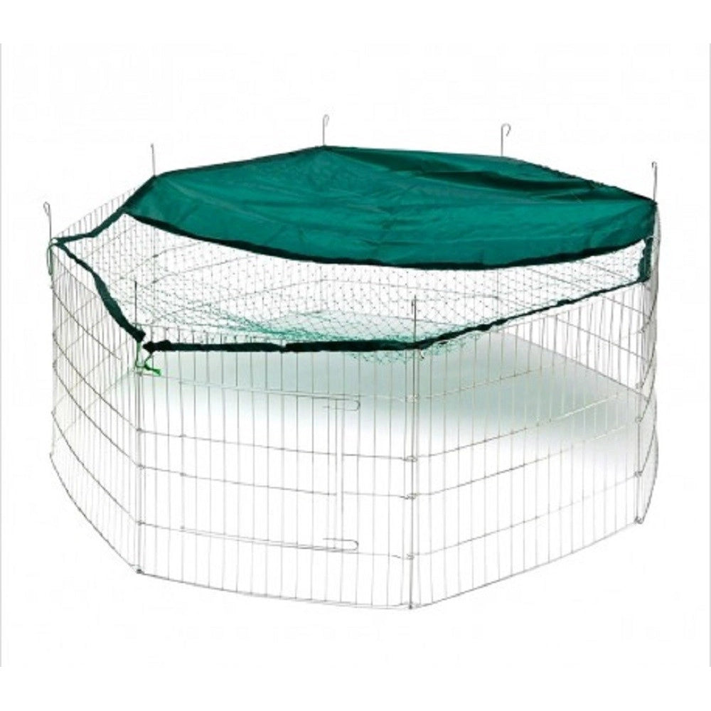 Trade Shop - Recinto Ottagonale Da Esterno Per Animali Piccola Taglia Con Parasole -