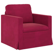 Divano | Divano da soggiorno | Sofa Rosso Vino 78 x 78 x 80 cm Velluto
