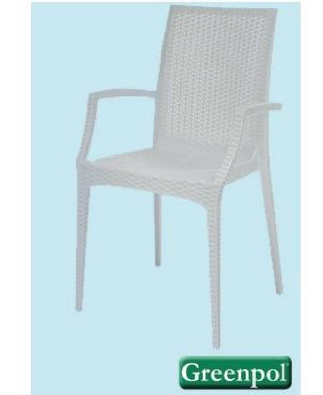 2 PZ POLTRONA SEDIA IN RESINA RATTAN BISTROT COLORE BIANCO O ANTRACITE