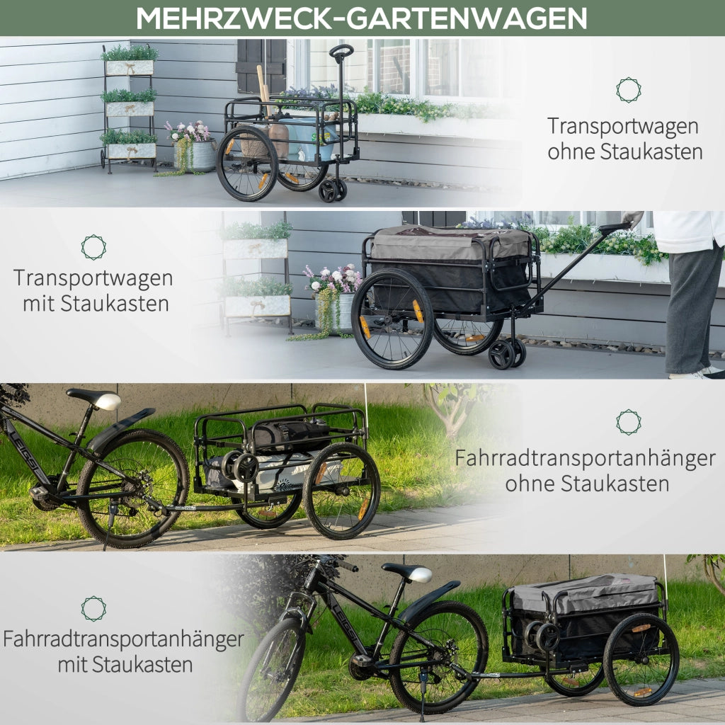 Carrello Bollerwagen ¨C Minimal ¨C 130x64x103 cm Nero Grigio Acciaio