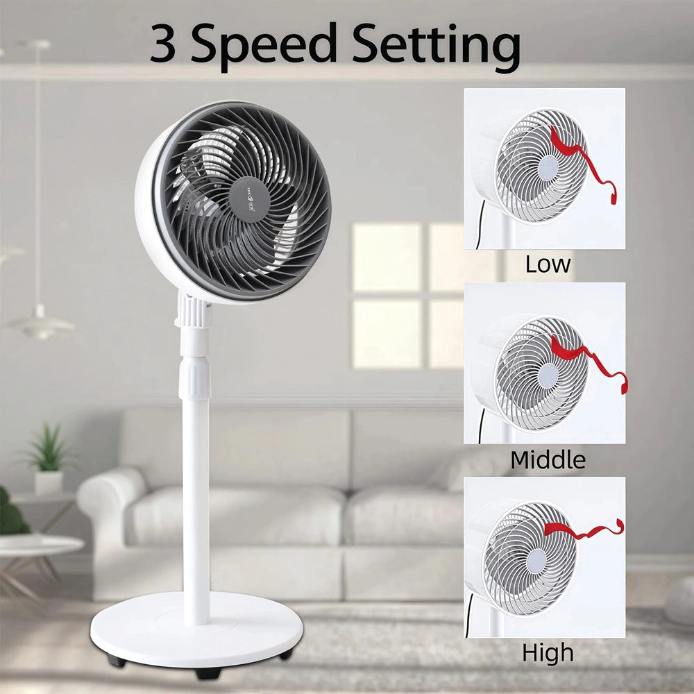 Trade Shop - Ventilatore A Piantana 90 W Con Motore Cca 3 Velocità Altezza 100cm 5 Pale Da 10" -