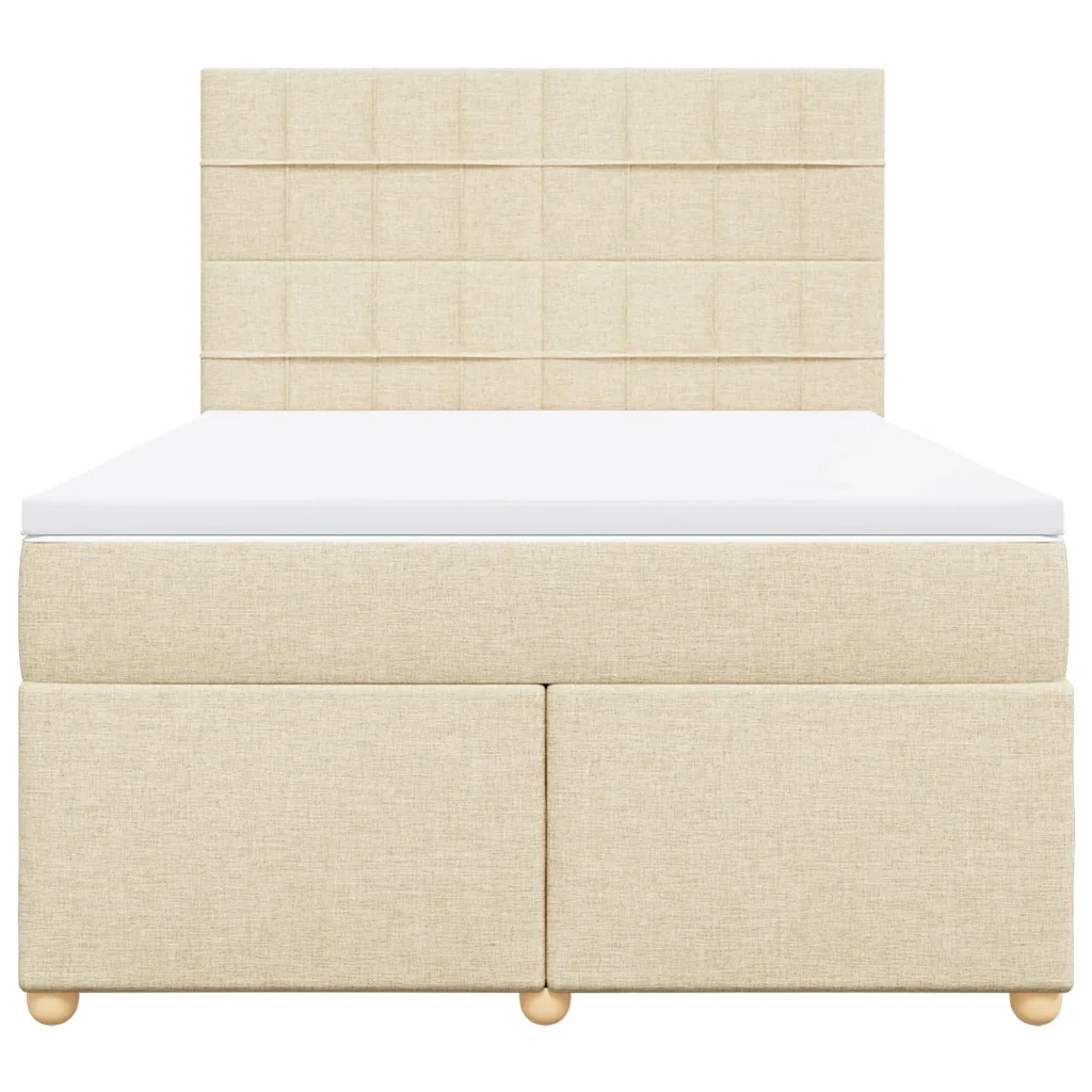 Giroletto a Molle con Materasso Crema 140x19 cm in Tessuto 3293580