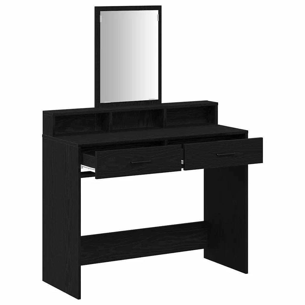 Tavolo da Trucco con cassetto Rovere Nero 100 x 41 x 140 cm 865146