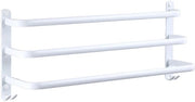Tessuto per doccia a tre strati con ganci per fissaggio alla parete, adatto per bagni, cucine e zone d'angolo doccia (bianco). 40 centimetri.