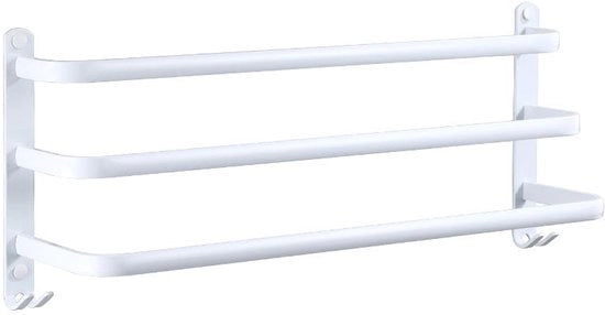 Tessuto per doccia a tre strati con ganci per fissaggio alla parete, adatto per bagni, cucine e zone d'angolo doccia (bianco). 40 centimetri.