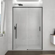 Box doccia frontale TWENTY 1 fisso + 1 scorrevole 180 cm (175-180) nero opaco vetro trasparente