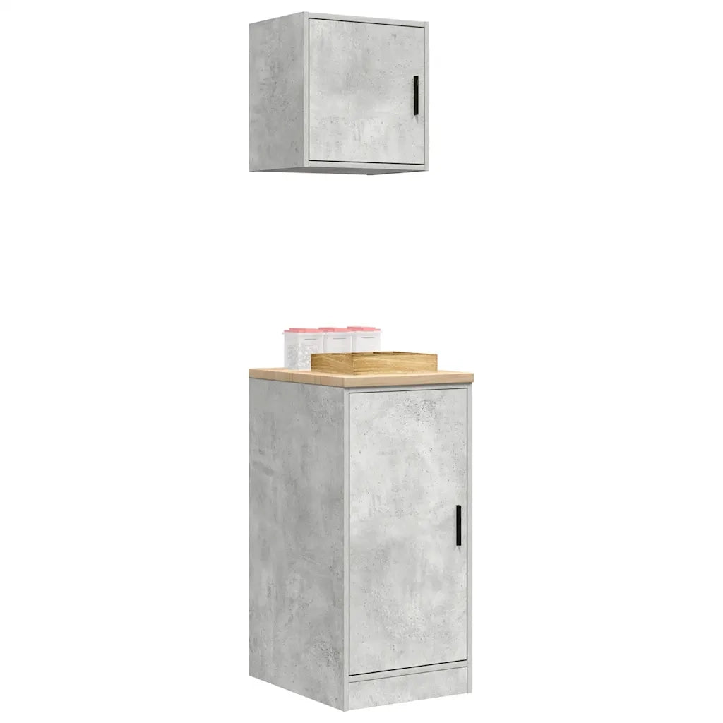 Armadi da Garage 2 pz Grigio Cemento in Legno Multistrato 3328299