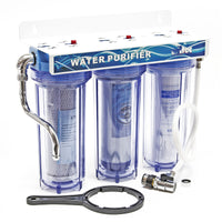 Naturewater Filtro dell'acqua a 3 livelli NW-PR103, con cartucce filtranti da 254 mm, attacco tubo 20,67 mm