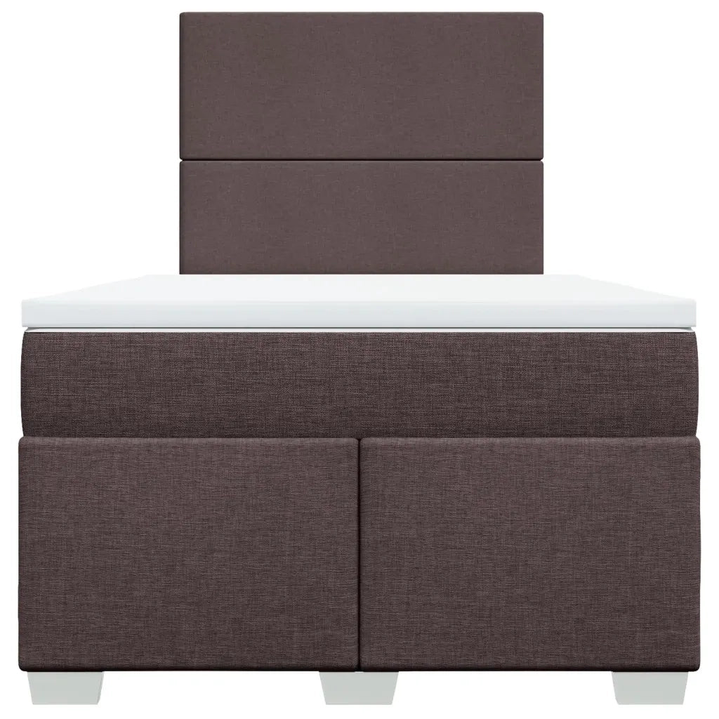 Giroletto a Molle con Materasso Marrone Scuro 120x190cm Tessuto