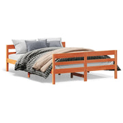 Letto matrimoniale | Letto per adulti | Letto senza Materasso Marrone Cera 120x200 cm in Legno di Pino