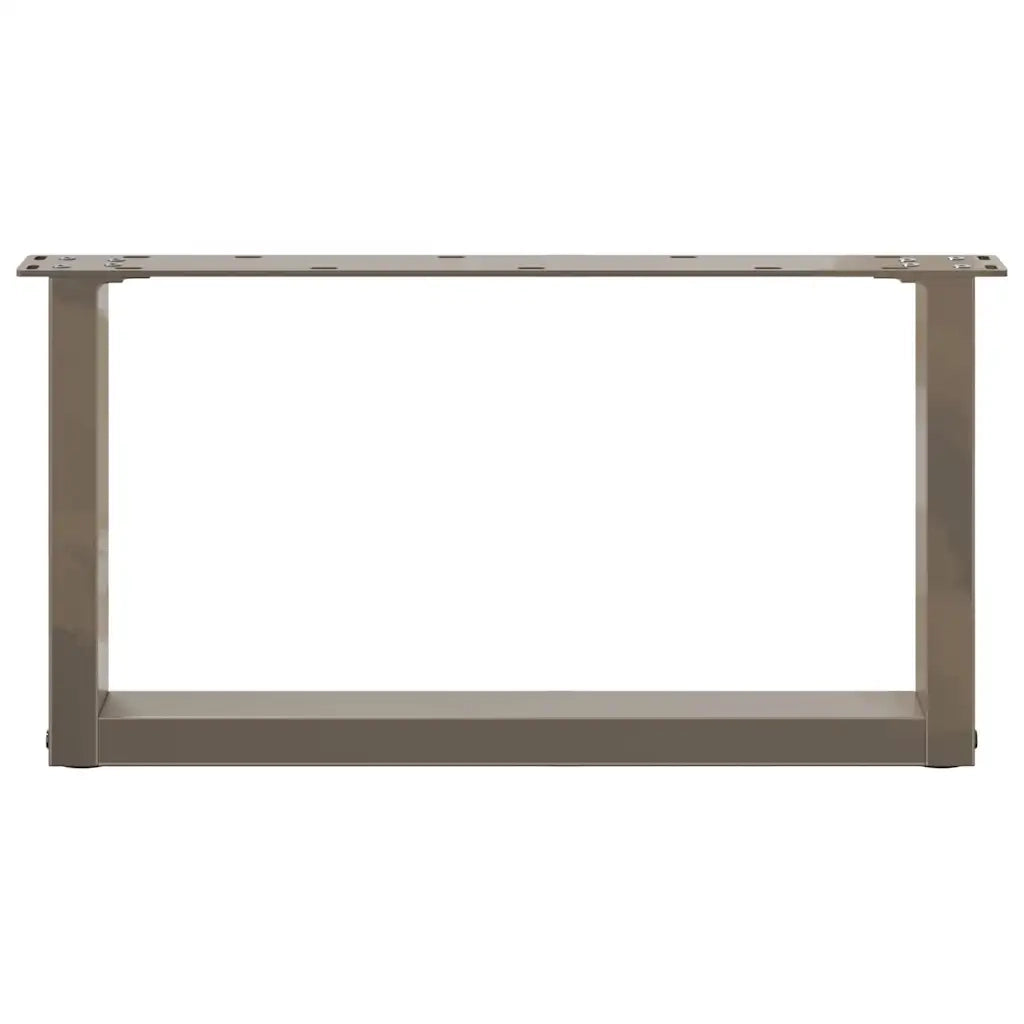 Gambe per Tavolino da Caffè a Forma di U 2 pz Acciaio Naturale 70x(30-31) cm Acciaio 4013147