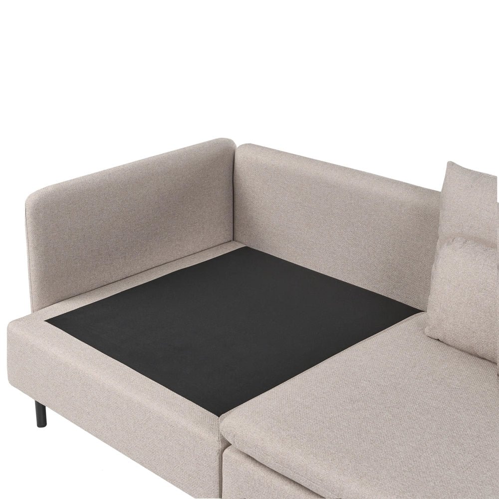 Divano modulare lato sinistro 4 posti in Velluto a coste beige design moderno soggiorno