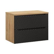 Set da bagno YOKA nero: mobile sotto lavabo con cassetti 80cm + piano lavabo