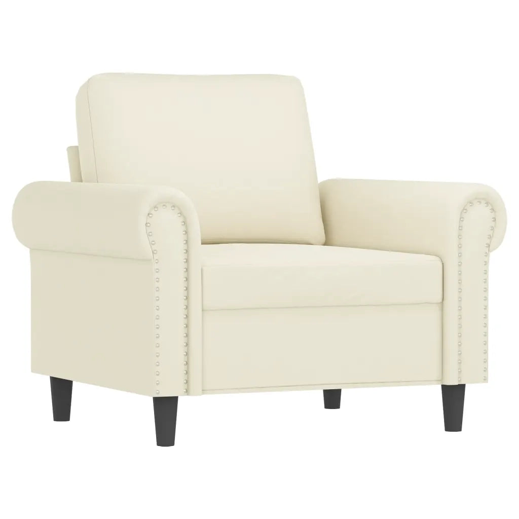 Set di Divani 3 pz con Cuscini Crema in Velluto 3202178