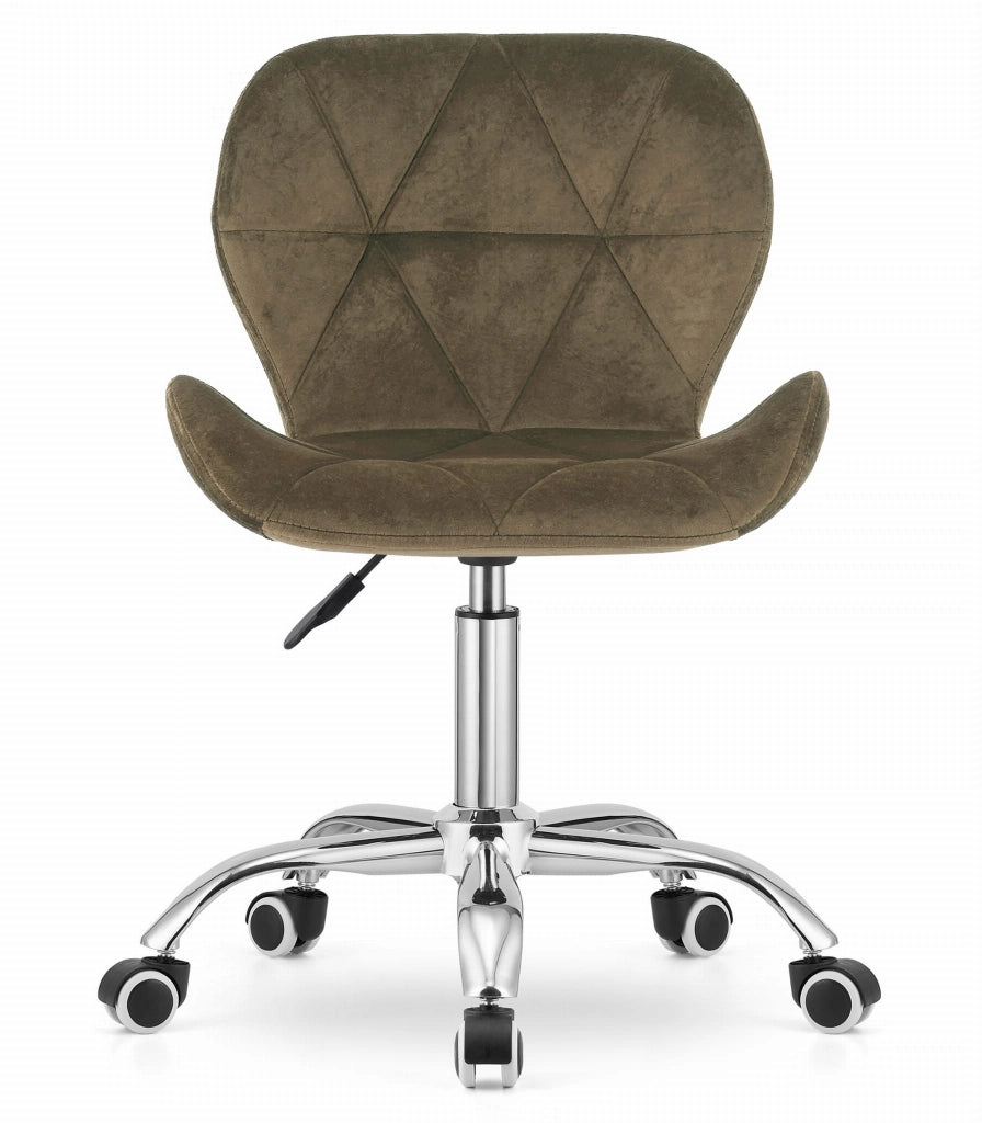 Sedia girevole ergonomica Valora AVOLA in velluto marrone per ufficio