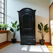 Armadio shabby chic 1 porta legno nero opaco 96x56x196 - Mobili 2G