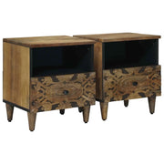 Mobiletto da Letto con cassetto 2 pcs Marrone 40 x 33 x 46 cm