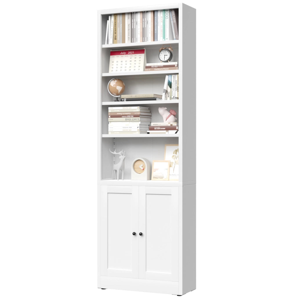 Libreria metallica bianca 180x60x23，6 cm con anta e ripiani regolabili