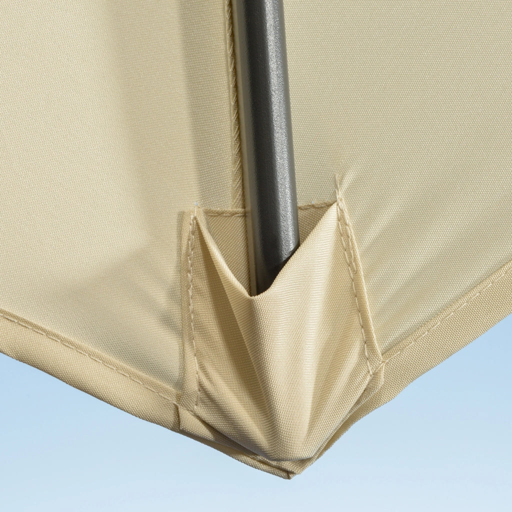 EasyComfort Ombrellone da Giardino Decentrato 3x2.5 m con Angolazione Regolabile e Girevole a 360°, Crema