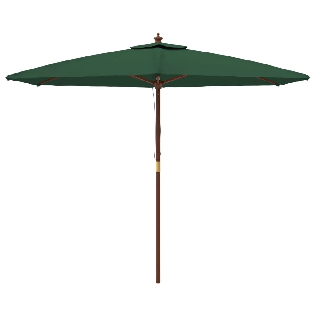 Ombrellone da Giardino-Ombrello da Balcone con Palo in Legno Verde 299x240 cm