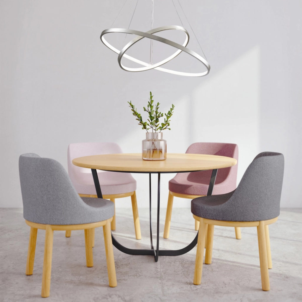 Lampadario LED Polux LEA 35W 4000K nichel Ø60 due anelli