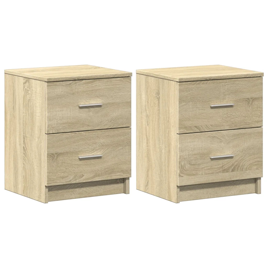 Set di 2 Comodini | Armadio da Notte | Mobiletto da notte con 2 Cassetti Rovere Sonoma 40x36x50 cm